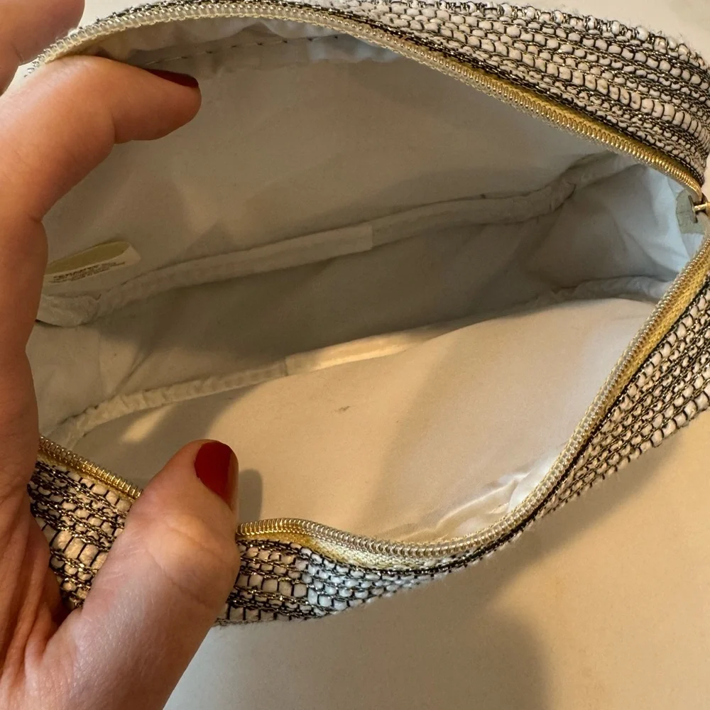 Chanel Black, White and Silver Woven Cosmetic Bag - Picture 4 of 8